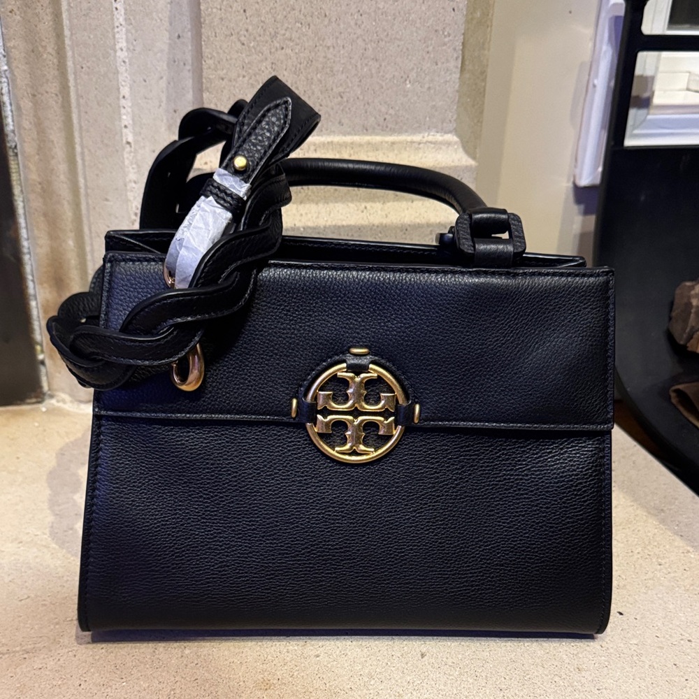Tory Burch Miller Top Handle Satchel- Black